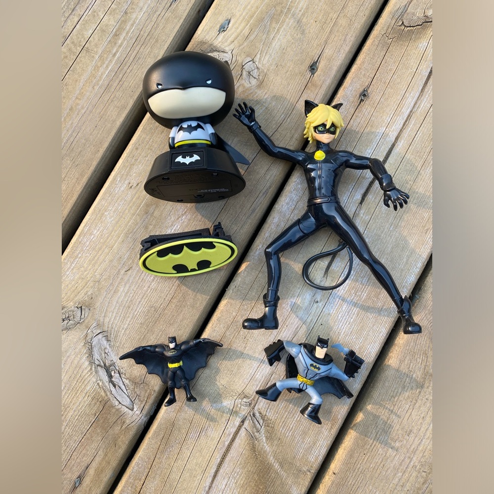 Bandai Cataclysm Cat Noir & Batman Feature Action Figures Lot.